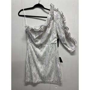 Lulu's Dress One Sleeve Size Small White Black New With Tags Cruise Nightlife